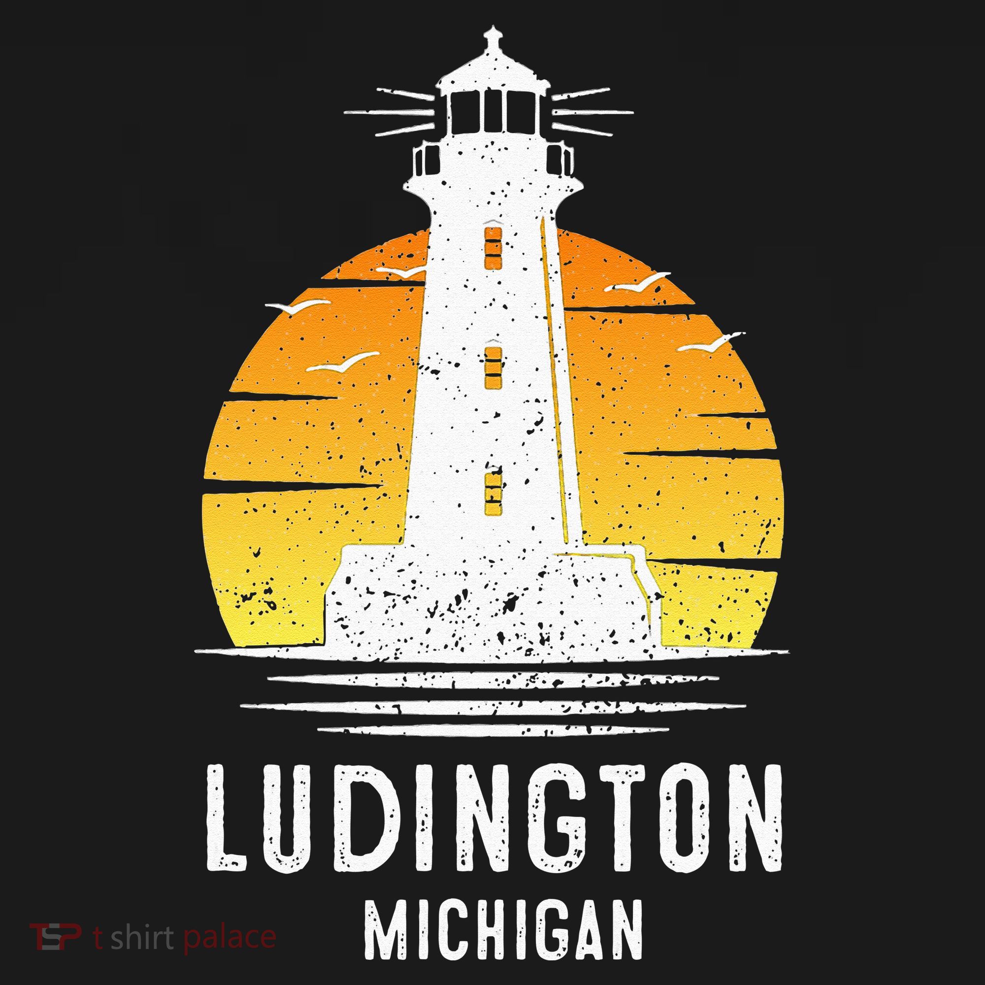 Ludington Michigan Retro Vintage Lighthouse Idea Gifts T-Shirt