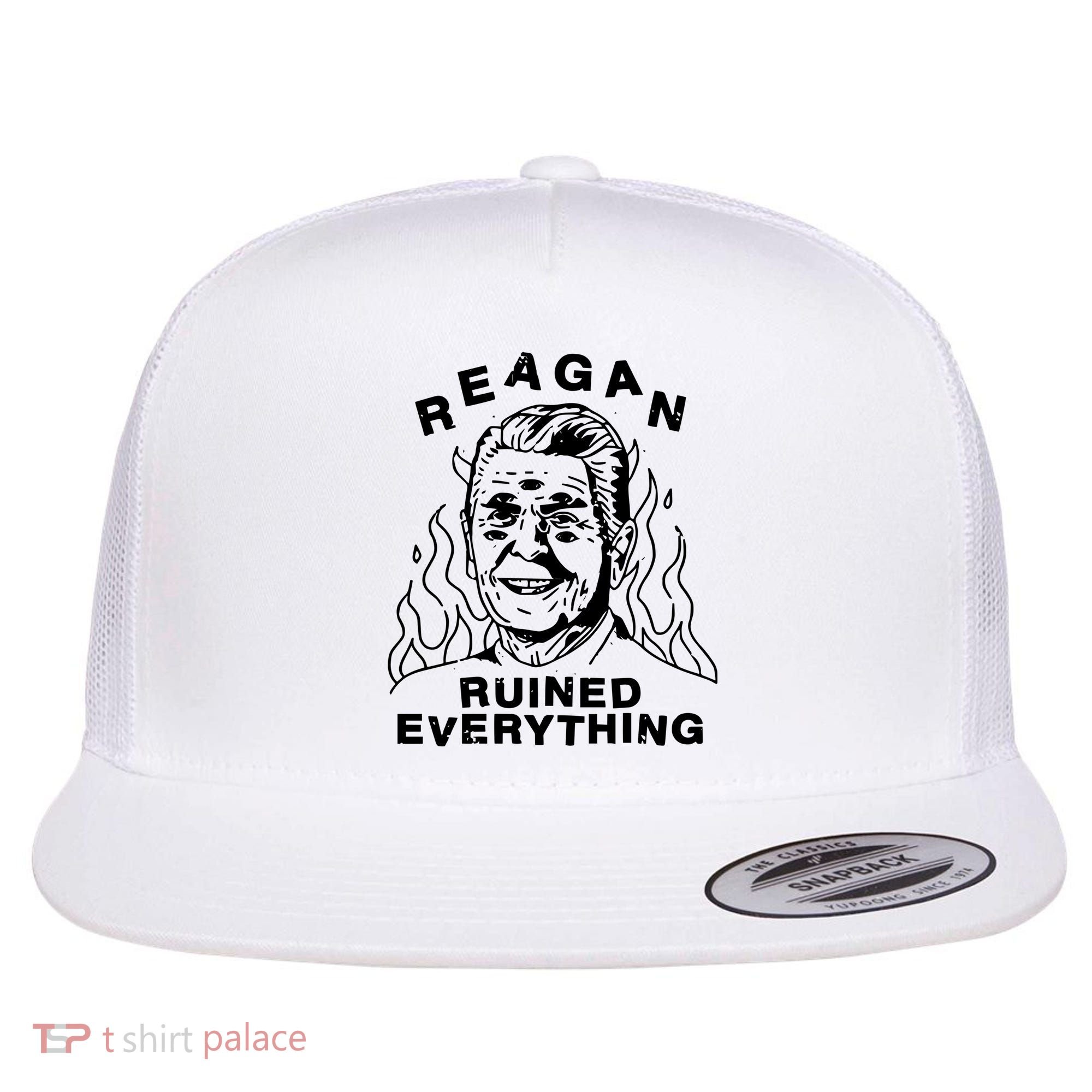Leeja Miller Reagan Ruined Everything Flat Bill Trucker Hat