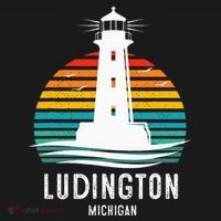 Ludington Michigan Retro Vintage Lighthouse Idea T-Shirt thumb 7