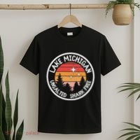 Lake Michigan Retro Unsalted Shark Free Lake Mi Vacation T-Shirt thumb 2