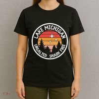 Lake Michigan Retro Unsalted Shark Free Lake Mi Vacation T-Shirt thumb 4