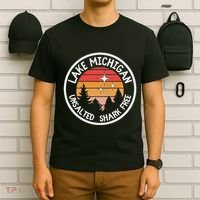 Lake Michigan Retro Unsalted Shark Free Lake Mi Vacation T-Shirt thumb 6