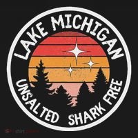 Lake Michigan Retro Unsalted Shark Free Lake Mi Vacation T-Shirt thumb 7