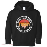 Lake Michigan Retro Unsalted Shark Free Lake Mi Vacation Toddler Hoodie thumb 0