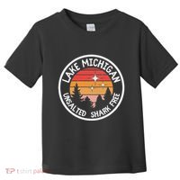 Lake Michigan Retro Unsalted Shark Free Lake Mi Vacation Toddler T-Shirt thumb 0