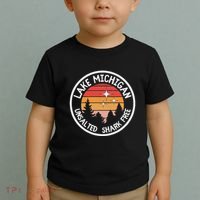 Lake Michigan Retro Unsalted Shark Free Lake Mi Vacation Toddler T-Shirt thumb 2