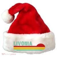 Livonia Michigan Retro Sunset Logo Santa Hat thumb 0