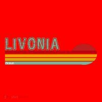Livonia Michigan Retro Sunset Logo Santa Hat thumb 1