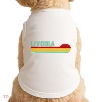 Livonia Michigan Retro Sunset Logo Doggie Tank thumb 0