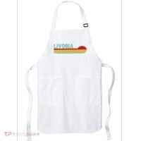 Livonia Michigan Retro Sunset Logo Apron thumb 0