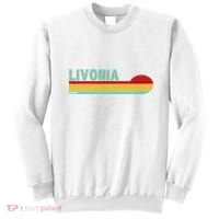 Livonia Michigan Retro Sunset Logo Sweatshirt thumb 0