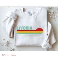 Livonia Michigan Retro Sunset Logo Sweatshirt thumb 2