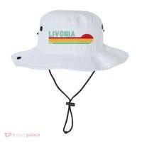Livonia Michigan Retro Sunset Logo Bucket Hat thumb 0