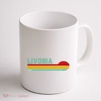 Livonia Michigan Retro Sunset Logo Coffee Mug thumb 1