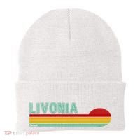 Livonia Michigan Retro Sunset Logo Beanie thumb 0