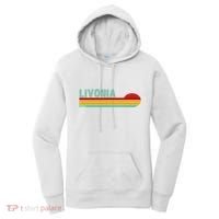 Livonia Michigan Retro Sunset Logo Women's Hoodie thumb 0