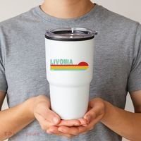 Livonia Michigan Retro Sunset Logo Tumbler thumb 2