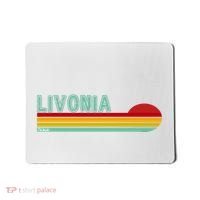 Livonia Michigan Retro Sunset Logo Mousepad thumb 0