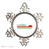 Livonia Michigan Retro Sunset Logo Ornament thumb 0
