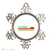 Livonia Michigan Retro Sunset Logo Ornament thumb 0