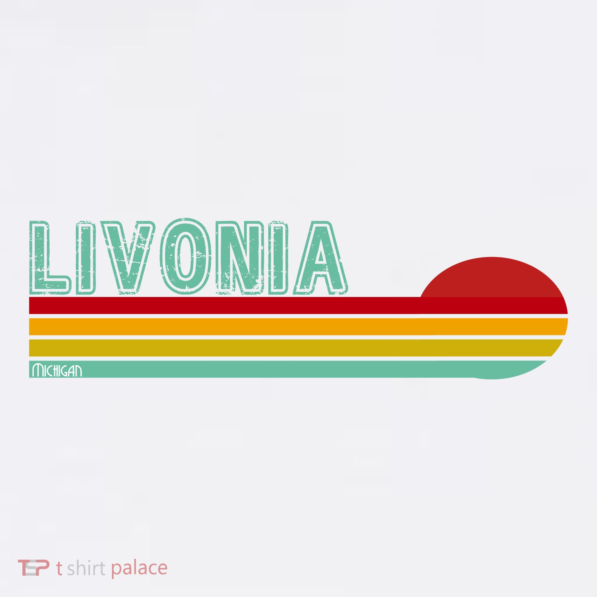 Livonia Michigan Retro Sunset Logo Women's Tank Top