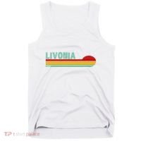 Livonia Michigan Retro Sunset Logo Tank Top thumb 0