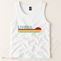 Livonia Michigan Retro Sunset Logo Tank Top thumb 2