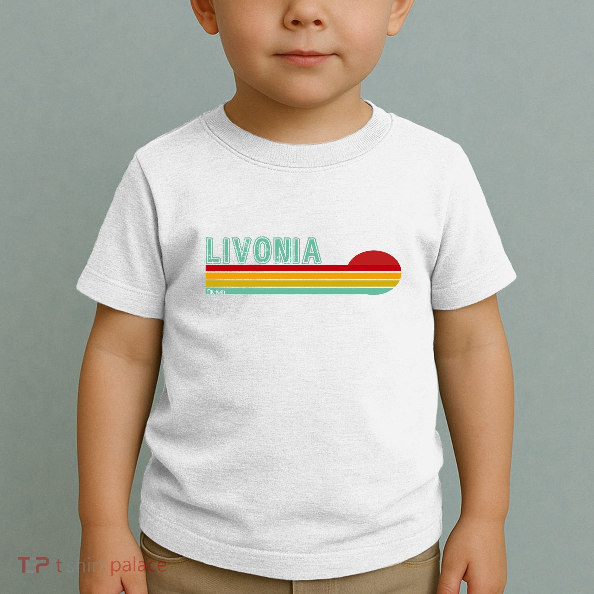 Livonia Michigan Retro Sunset Logo Toddler T-Shirt