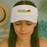 Livonia Michigan Retro Sunset Logo Visor thumb 2