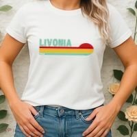 Livonia Michigan Retro Sunset Logo Women's T-Shirt thumb 2