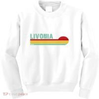 Livonia Michigan Retro Sunset Logo Kids Sweatshirt thumb 0
