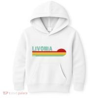 Livonia Michigan Retro Sunset Logo Kids Hoodie thumb 0