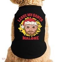 Leave My Santa Malone Funny Christmas Doggie Tank thumb 0