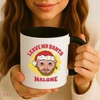 Leave My Santa Malone Funny Christmas Coffee Mug thumb 3