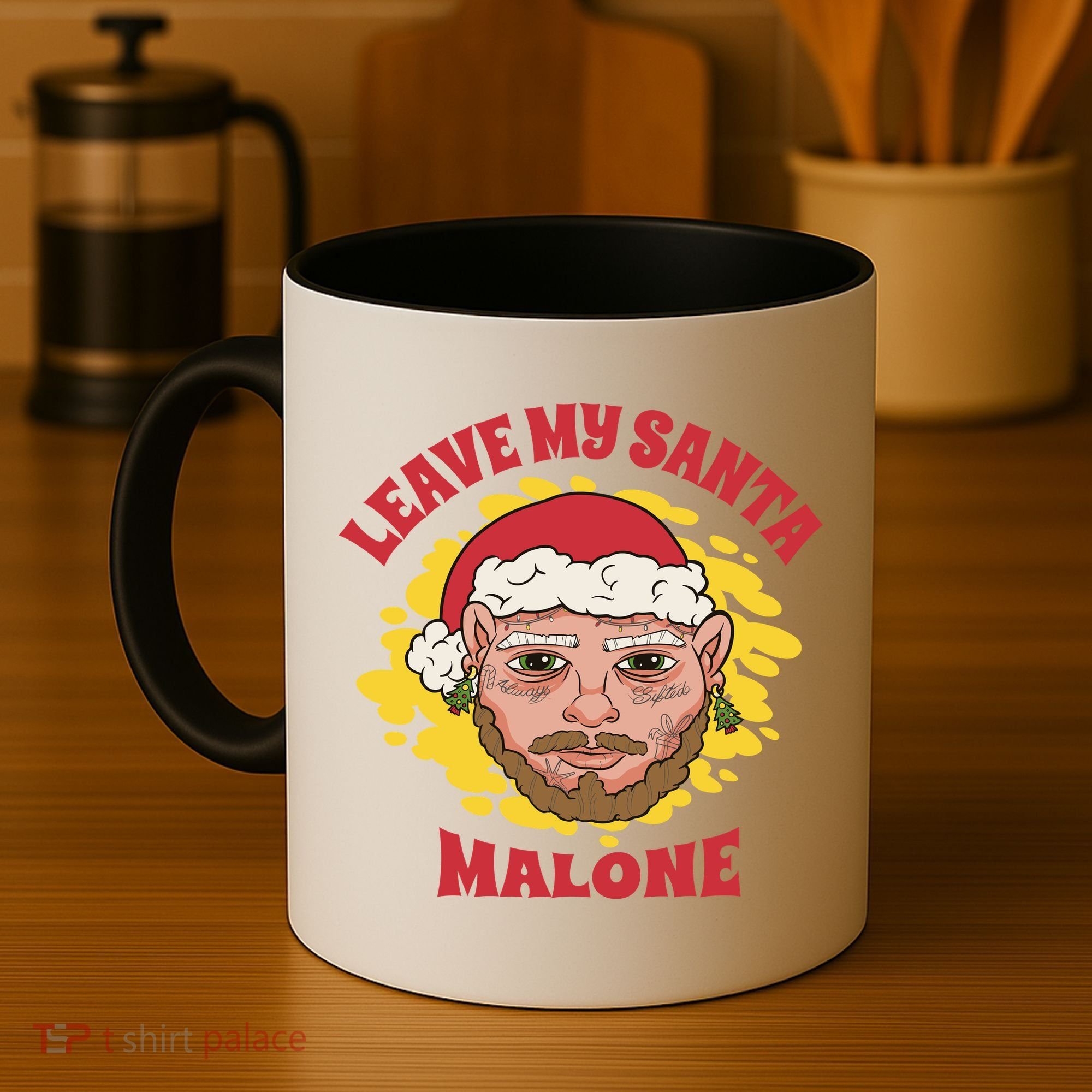 Leave My Santa Malone Funny Christmas Coffee Mug