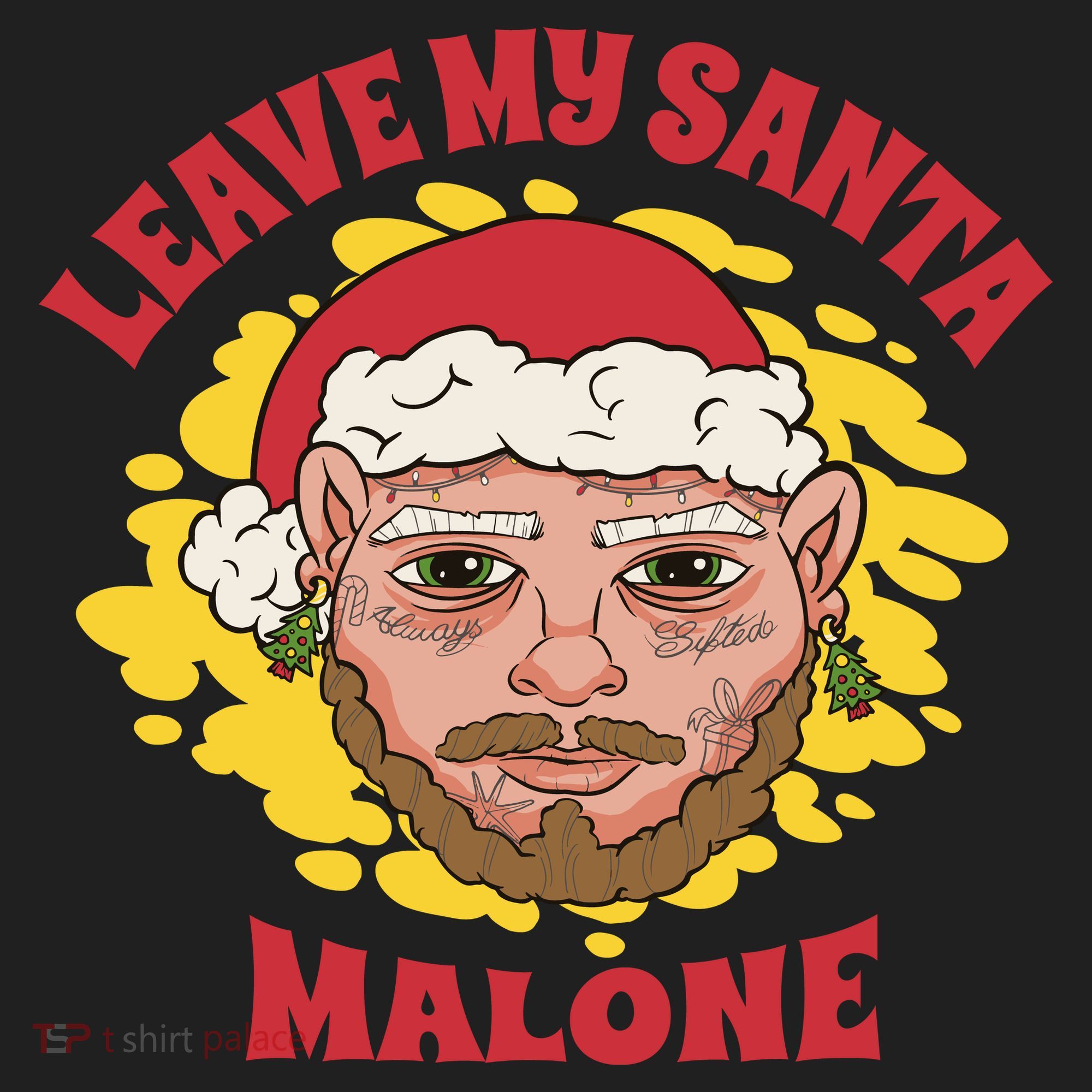 Leave My Santa Malone Funny Christmas Hat