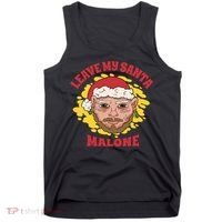 Leave My Santa Malone Funny Christmas Tank Top thumb 0