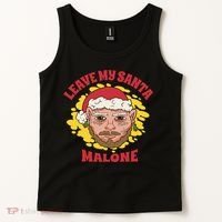 Leave My Santa Malone Funny Christmas Tank Top thumb 2