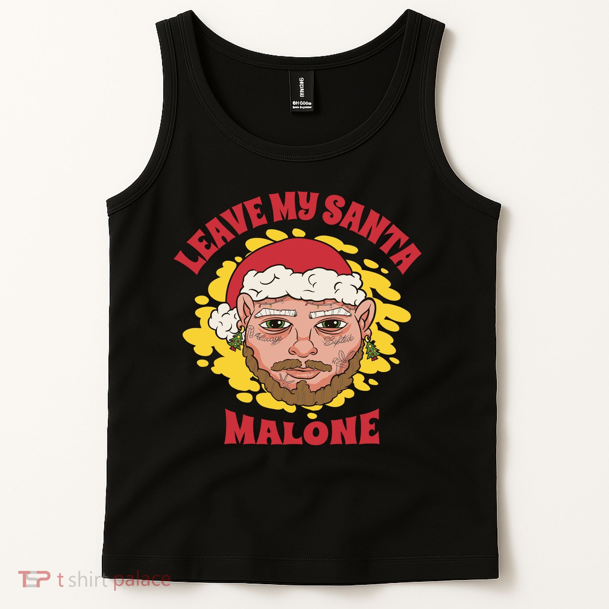 Leave My Santa Malone Funny Christmas Tank Top