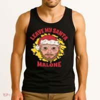 Leave My Santa Malone Funny Christmas Tank Top thumb 3