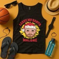 Leave My Santa Malone Funny Christmas Tank Top thumb 4