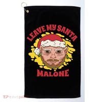 Leave My Santa Malone Funny Christmas Golf Towel thumb 0