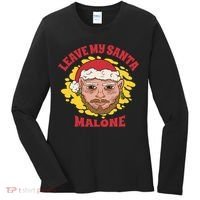 Leave My Santa Malone Funny Christmas Women's Long Sleeve Shirt thumb 0