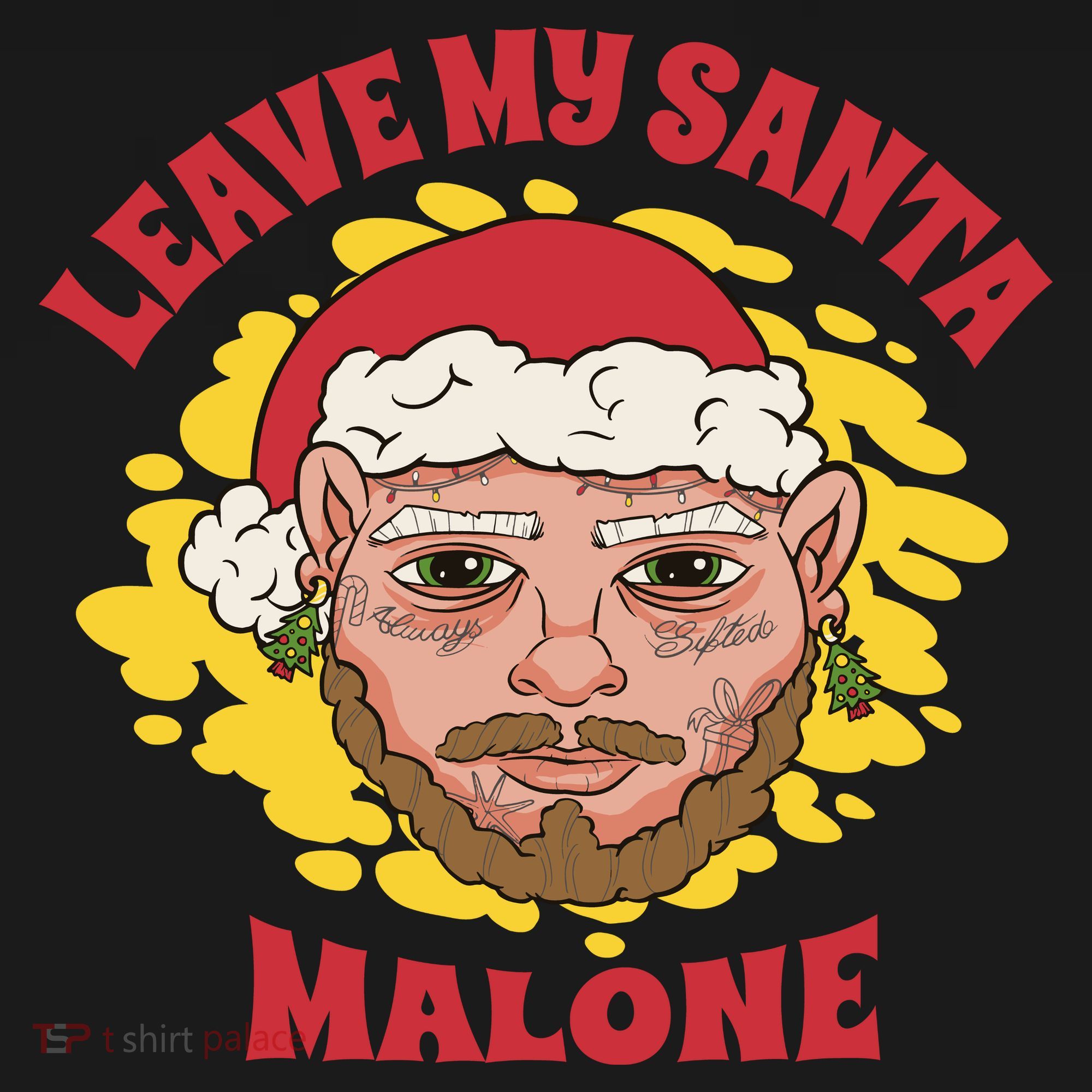 Leave My Santa Malone Funny Christmas Kids Hoodie