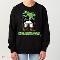 Little Miss Shenanigans Hair Bun St Patrick's Day Women's Sweatshirt thumb 0