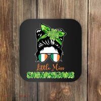 Little Miss Shenanigans Hair Bun St Patrick's Day Coaster thumb 0