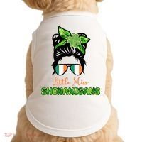Little Miss Shenanigans Hair Bun St Patrick's Day Doggie Tank thumb 0