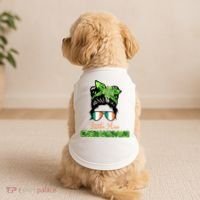 Little Miss Shenanigans Hair Bun St Patrick's Day Doggie Tank thumb 2