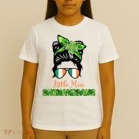 Little Miss Shenanigans Hair Bun St Patrick's Day T-Shirt thumb 4