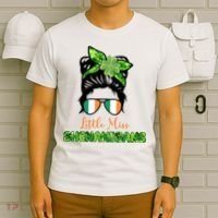 Little Miss Shenanigans Hair Bun St Patrick's Day T-Shirt thumb 6